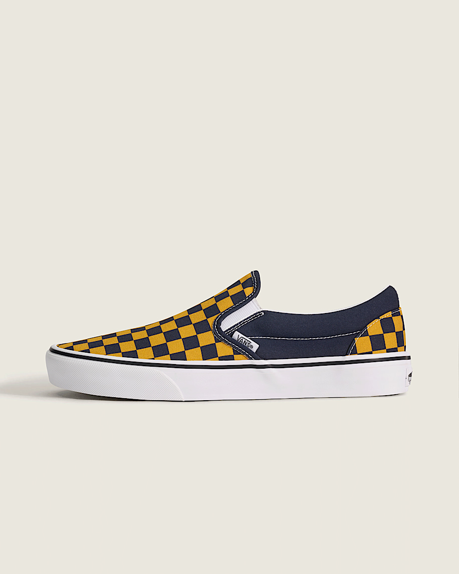 Game Day Classic SlipOn Checkerboard Shoe VANS Checkerboard Navy Blue  Gold HERO