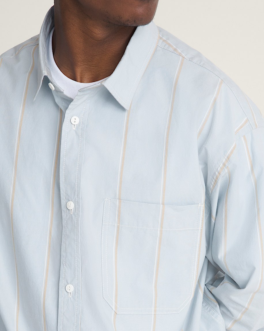 Striped Oxford Long Sleeve Shirt VANS Soft Slate Blue ALT4