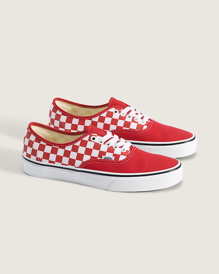 Authentic Shoe VANS Checkerboard Crimson Red  True White ALT1