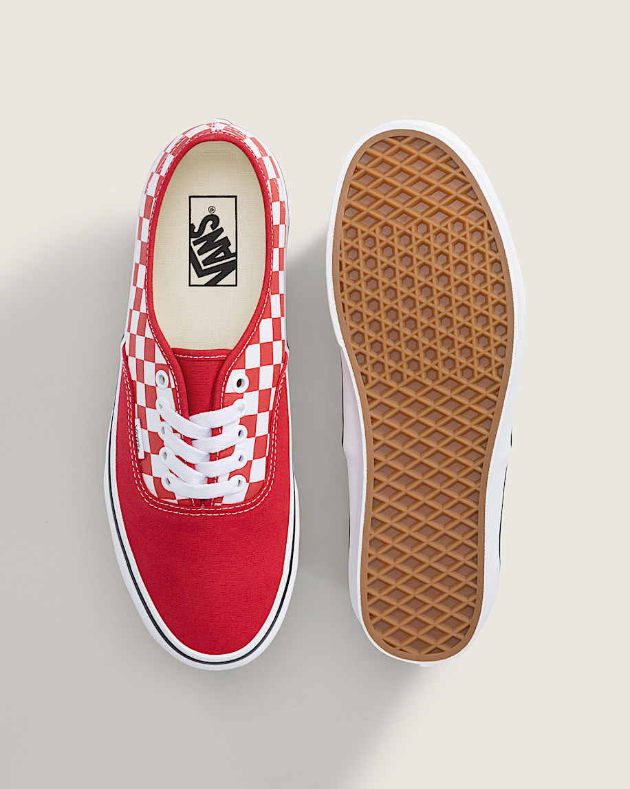 Authentic Shoe VANS Checkerboard Crimson Red  True White ALT2