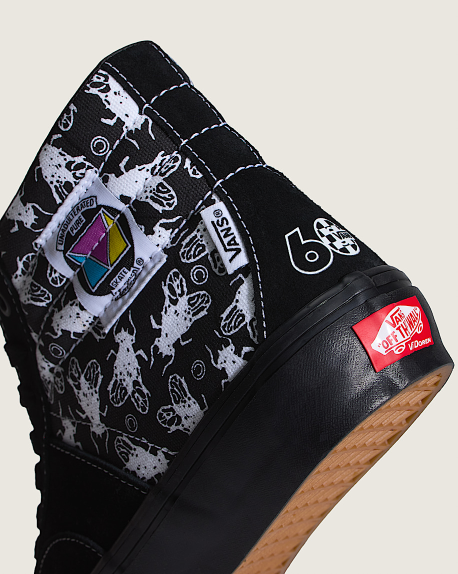 Van Doren Approved x Madrid Skateboards Skate Sk8Hi Shoe VANS Black  White ALT4