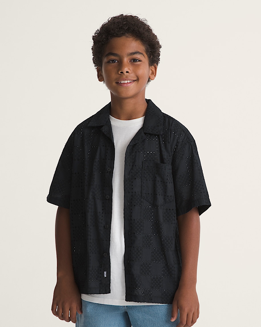 Kids Wayside Eyelit Shirt VANS Black ALT2