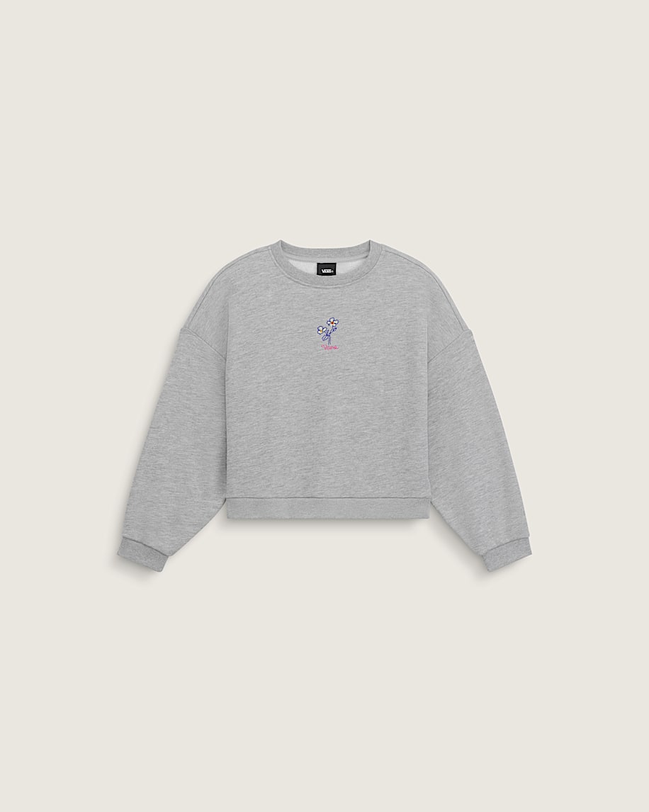Kids Kohana Slouchy Crew Sweatshirt VANS Cement Heather Grey HERO