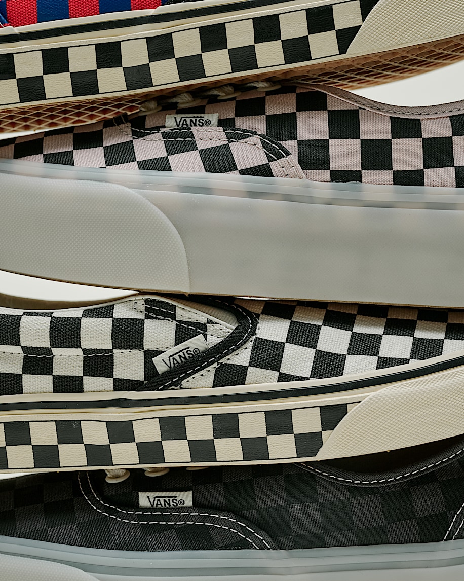 Classic SlipOn Checkerboard Shoe VANS Checkerboard Black  Marshmallow White ALT5