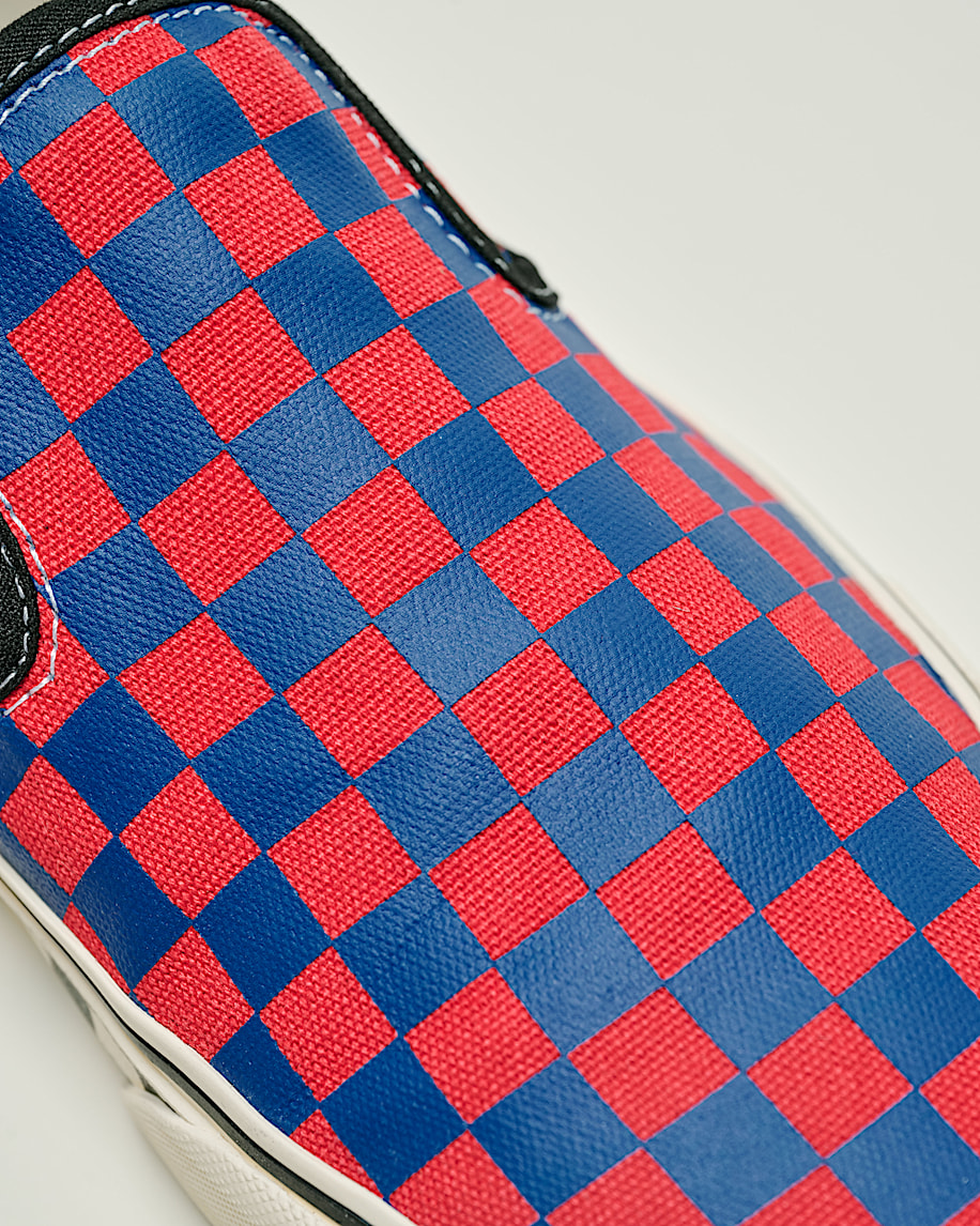 Classic SlipOn Checkerboard Shoe VANS Checkerboard Red  Blue ALT6