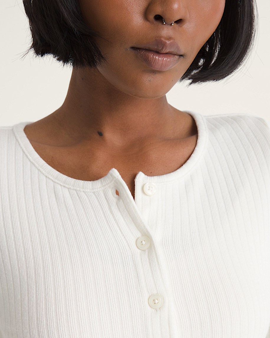 Long Sleeve Button Up Shirt VANS Marshmallow White ALT4