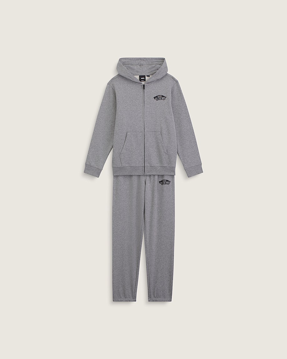 Kids Double Standard Zip Hoodie VANS Cement Heather Grey HERO