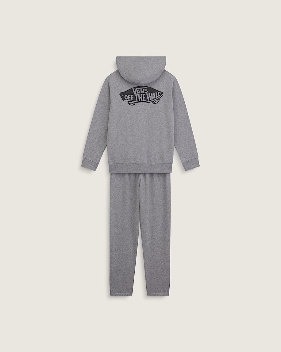 Kids Double Standard Zip Hoodie in Cement Heather Grey | Vans