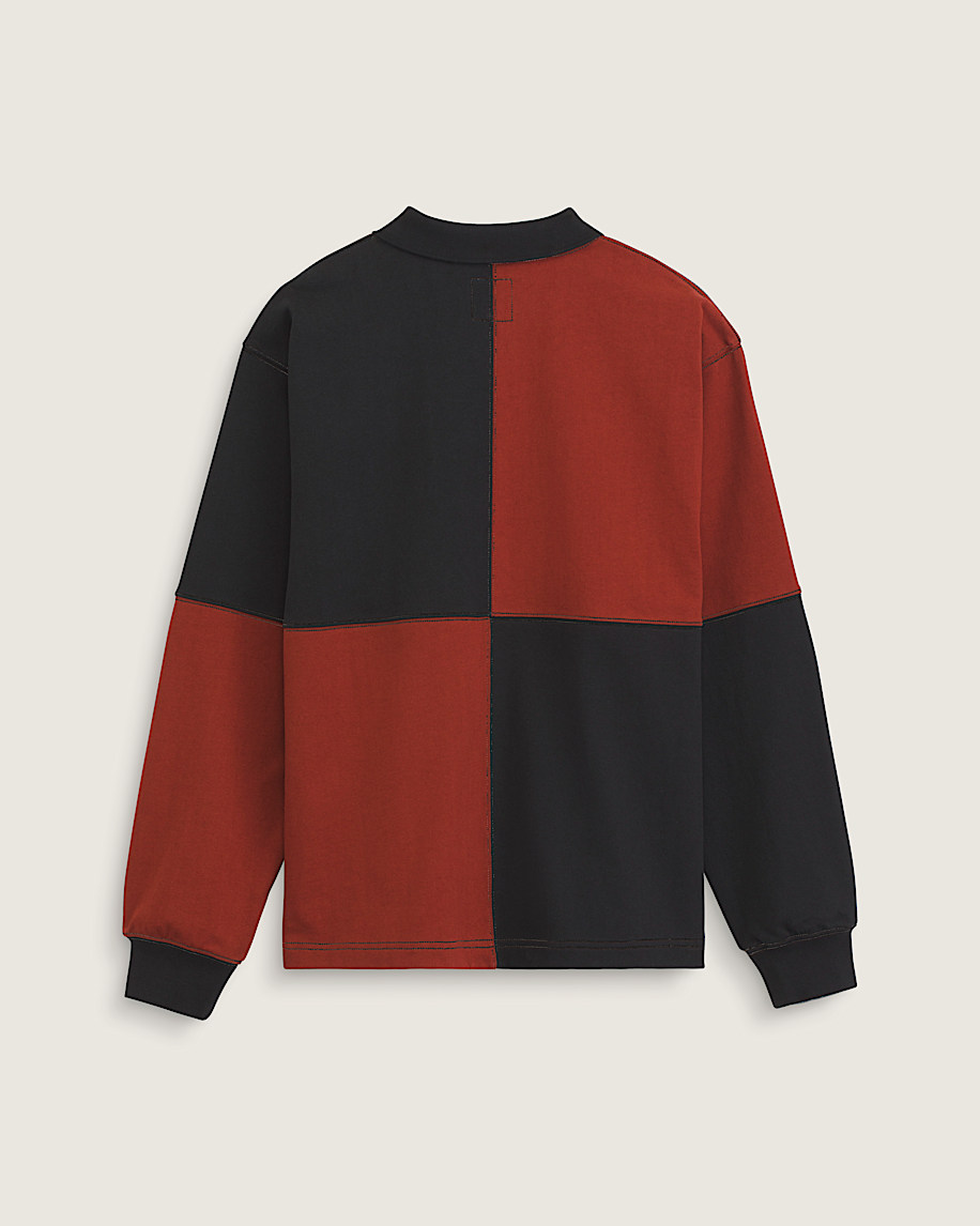 Check Rugby Knit VANS Poppy Ember Red ALT1
