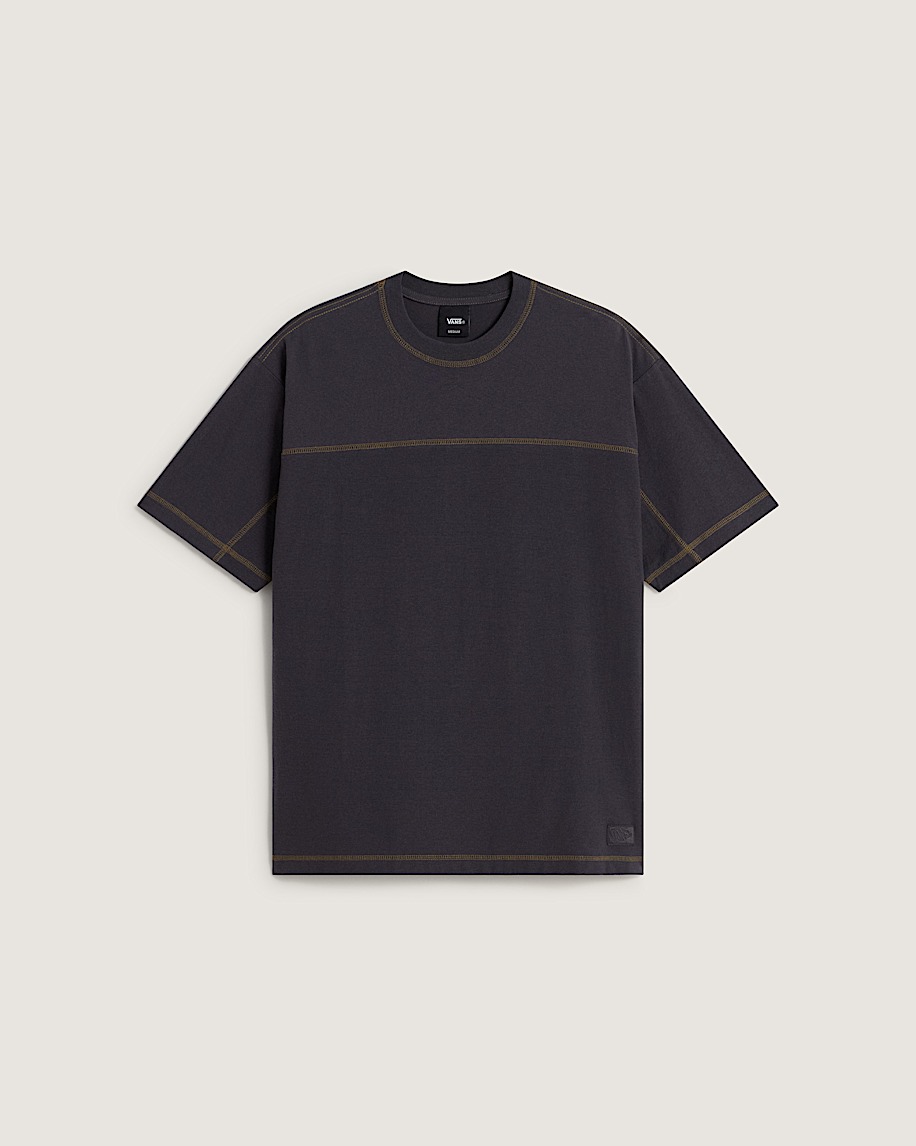 Contrast Stitch Loose Fit TShirt VANS Charcoal Grey HERO
