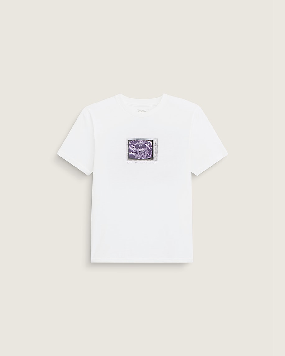Kids Tune In Skull Out TShirt VANS GlowintheDark  White ALT2
