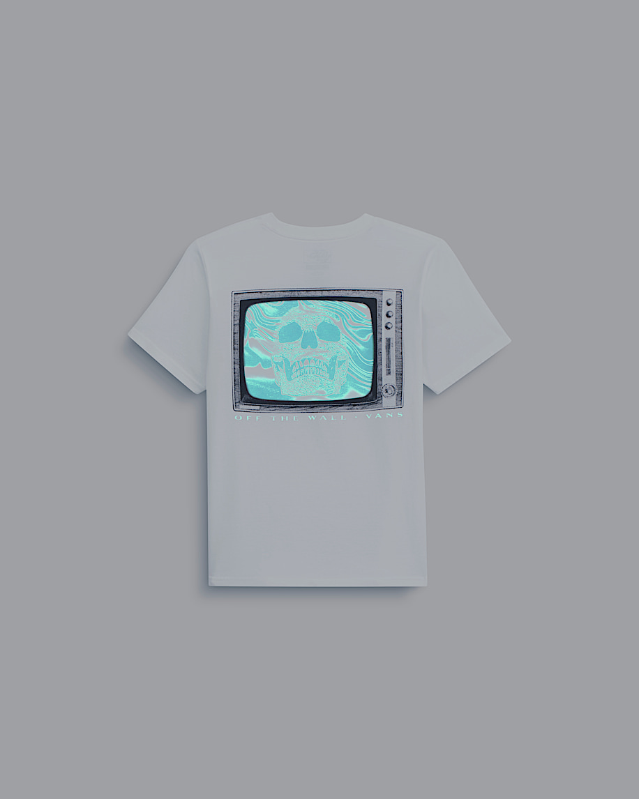 Kids Tune In Skull Out TShirt VANS GlowintheDark  White ALT1