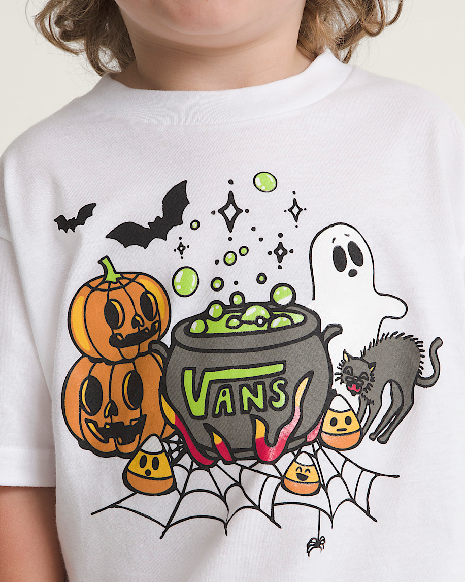 Little Kids Spooky Crew TShirt VANS GlowintheDark  White ALT5
