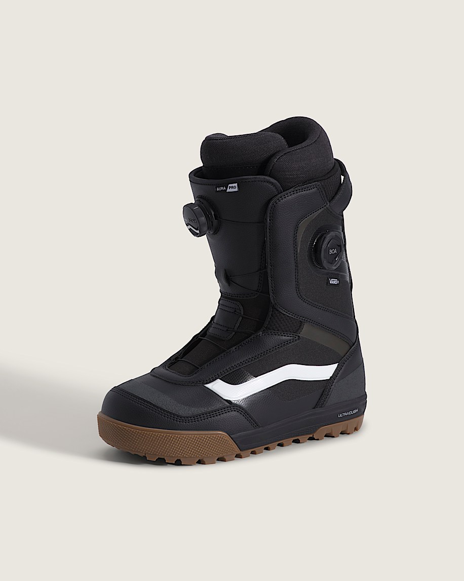 Aura Pro 20 Snowboard Boot VANS Black  White  Gum Brown HERO