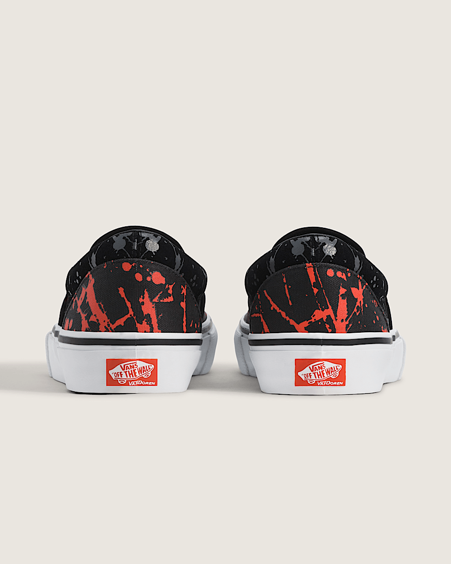 Van Doren Approved x Skate SlipOn Shoe VANS GlowintheDark Skeleton Black  Orange ALT4