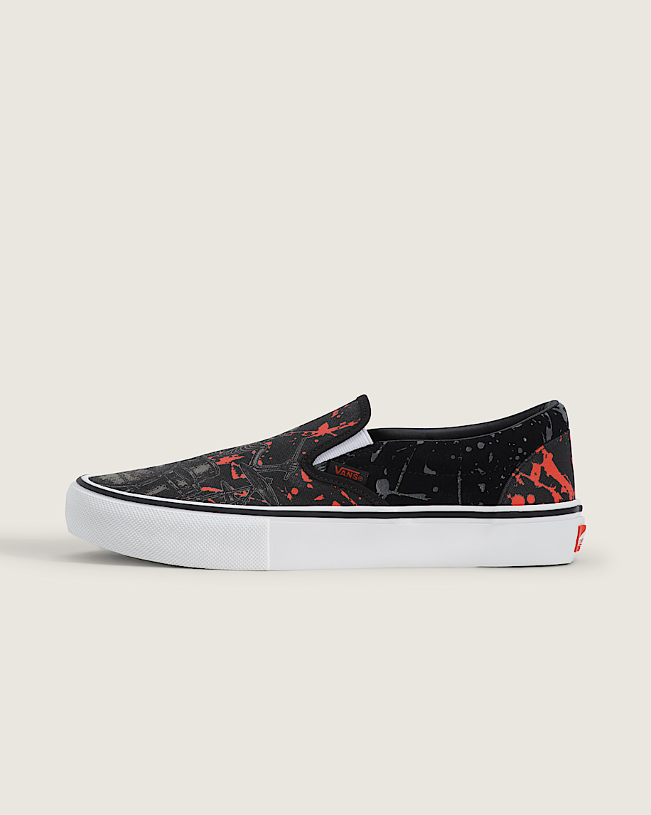 Van Doren Approved x Skate SlipOn Shoe VANS GlowintheDark Skeleton Black  Orange HERO