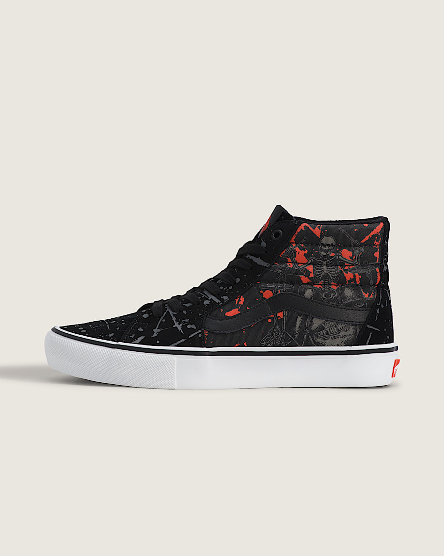 Van Doren Approved x Skate Sk8Hi Shoe VANS GlowintheDark Skeleton Black  Orange HERO