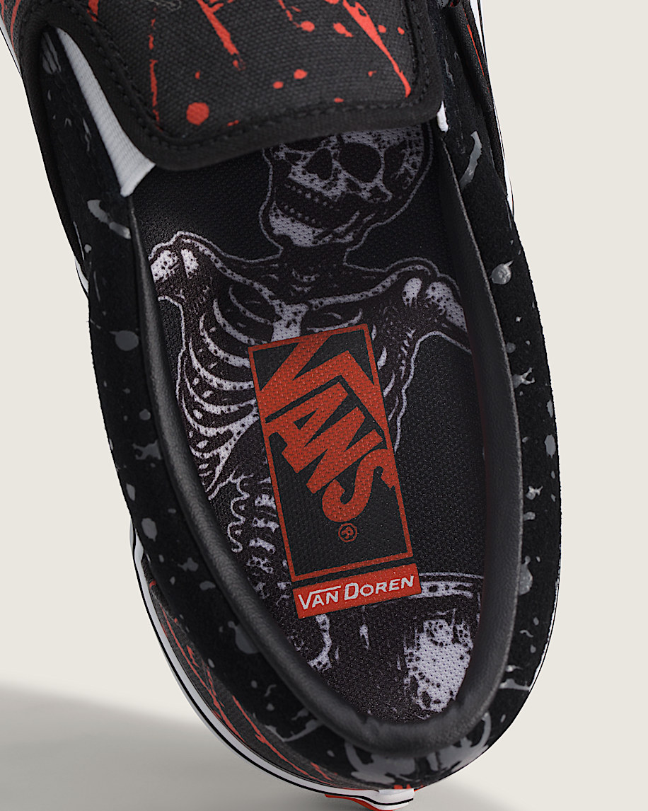Van Doren Approved x Skate SlipOn Shoe VANS GlowintheDark Skeleton Black  Orange ALT5
