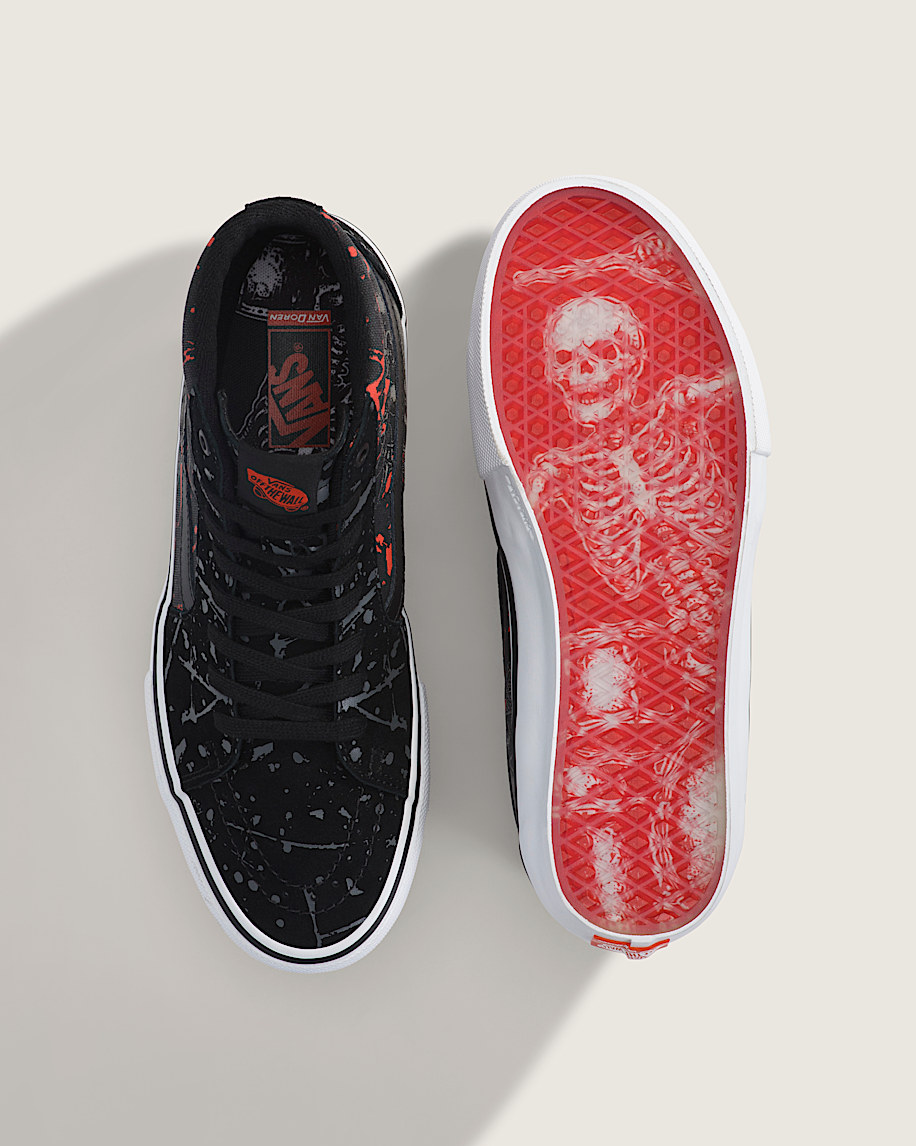 Van Doren Approved x Skate Sk8Hi Shoe VANS GlowintheDark Skeleton Black  Orange ALT3
