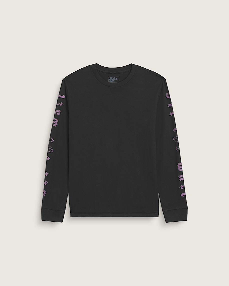Kids Webbed Reaper Long Sleeve TShirt VANS GlowintheDark  Black ALT2