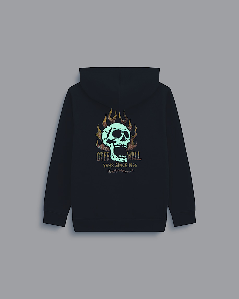 Kids Rebel Since 66 Full Zip Hoodie VANS Glowinthedark  Black ALT5