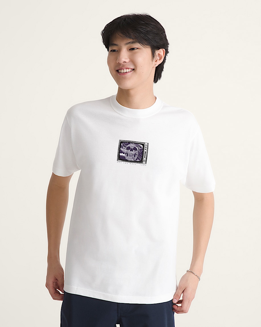 Tune in Skull Out TShirt VANS GlowintheDark  White ALT2