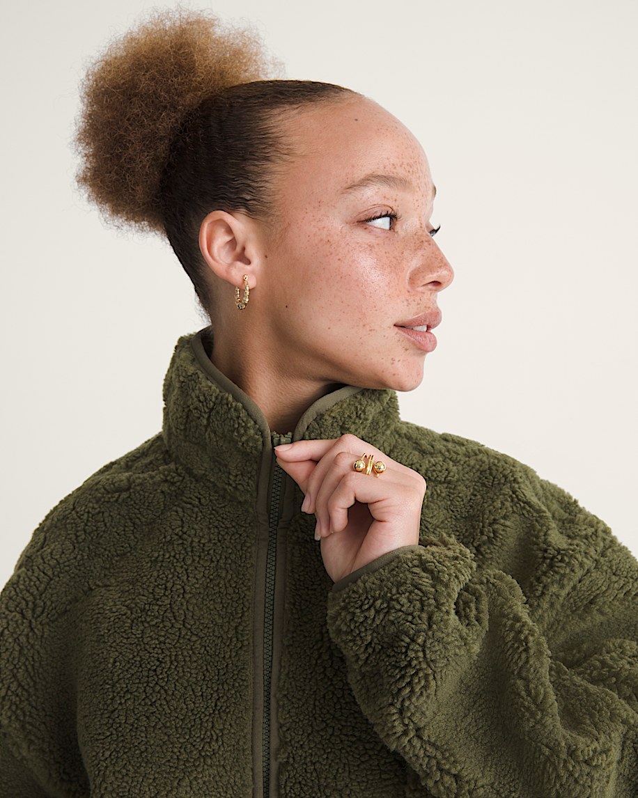 Queens High Pile Jacket VANS Mossy Olive Green ALT5
