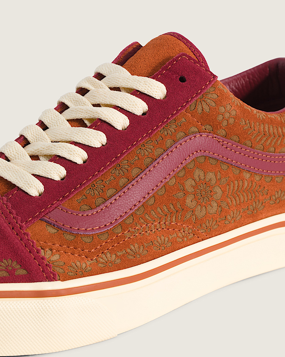 Old Skool Dia De Los Muertos Shoe VANS Bordeaux  Burnt Orange Red ALT4
