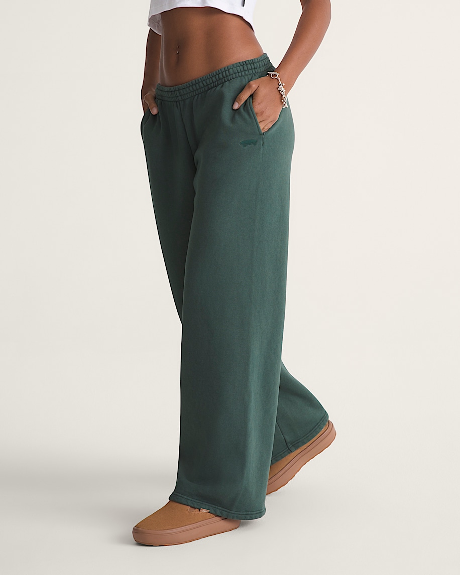 Salton Washed Straight Fleece Pants VANS Green ALT5
