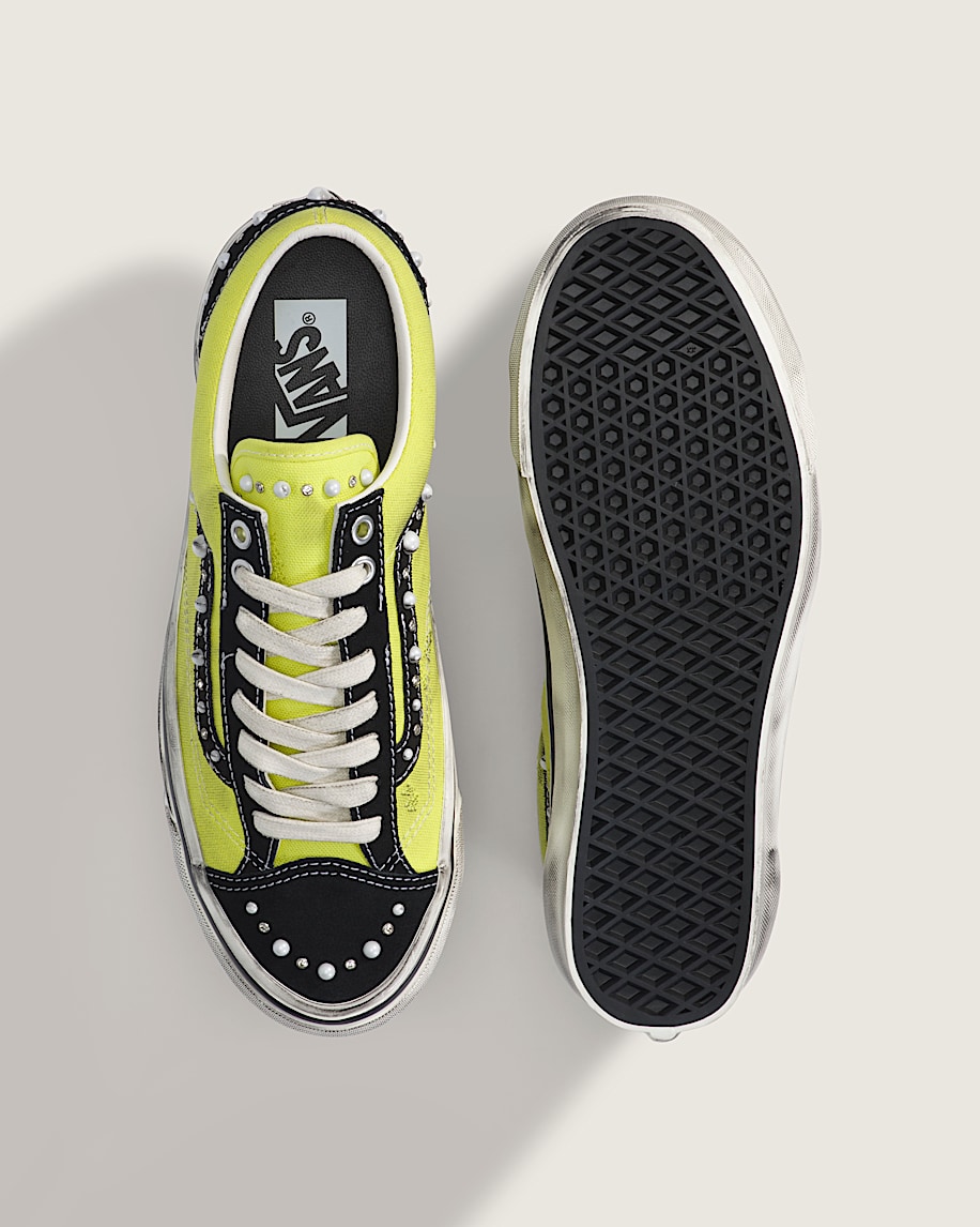 Premium Old Skool 36 Shoe VANS Pearlized Black  Fluro Lime ALT2