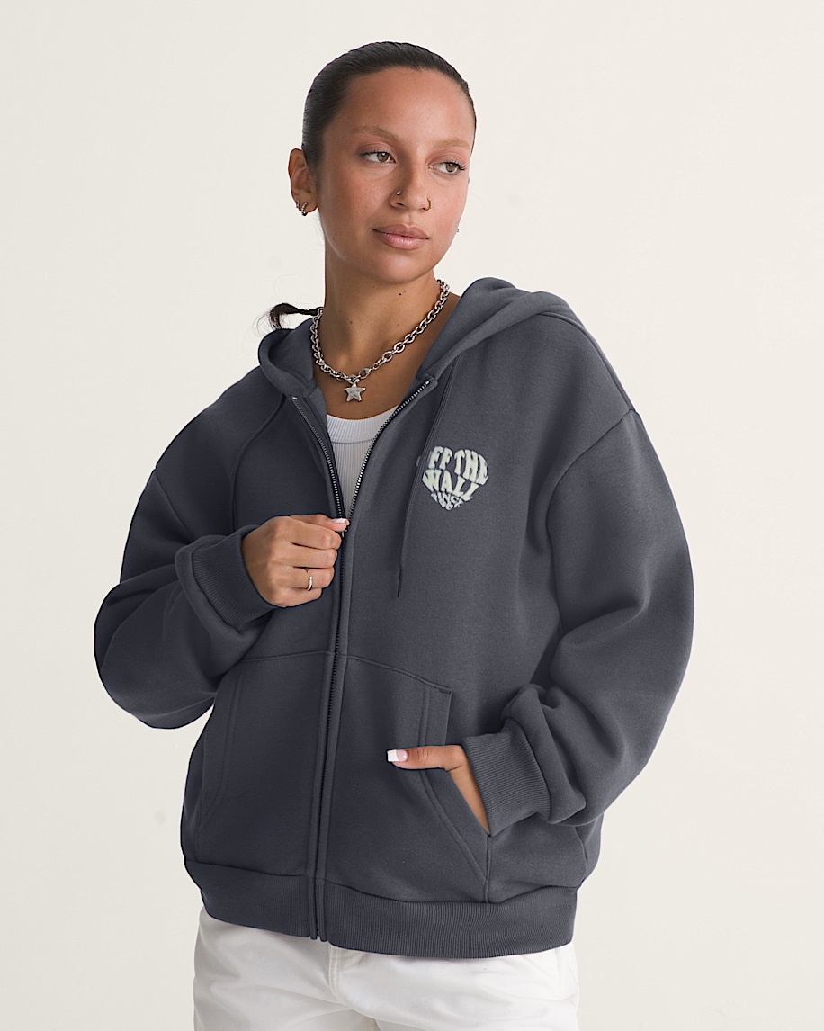 Heartbeats Zip Up VANS Charcoal Grey ALT2