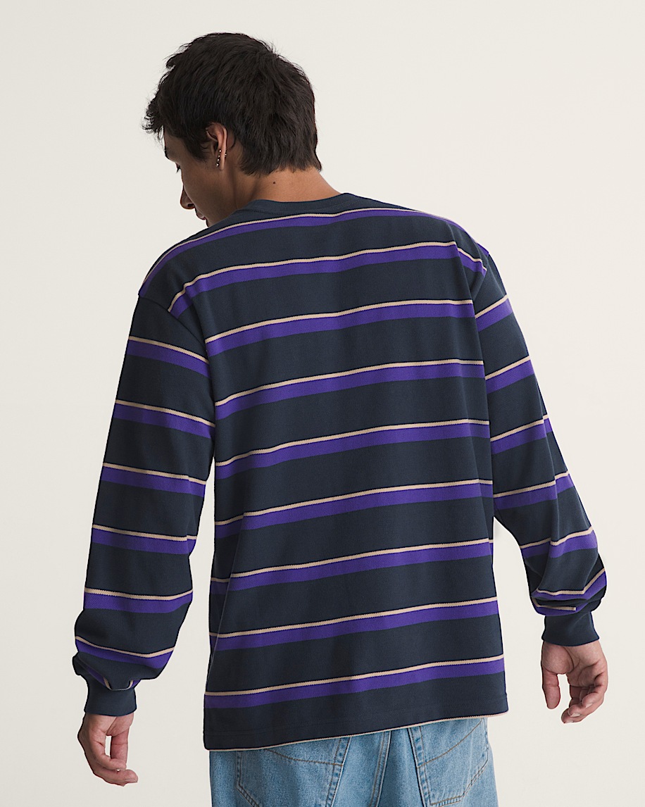 Vorlop Stripe Long Sleeve Knit VANS Parisian Night Blue ALT3