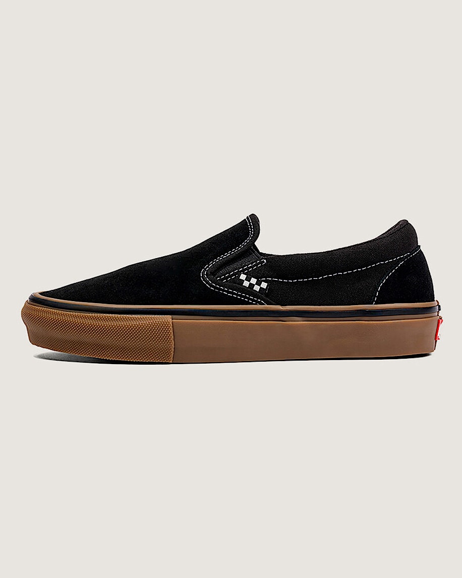 Skate SlipOn Shoe VANS Black  Gum  White HERO