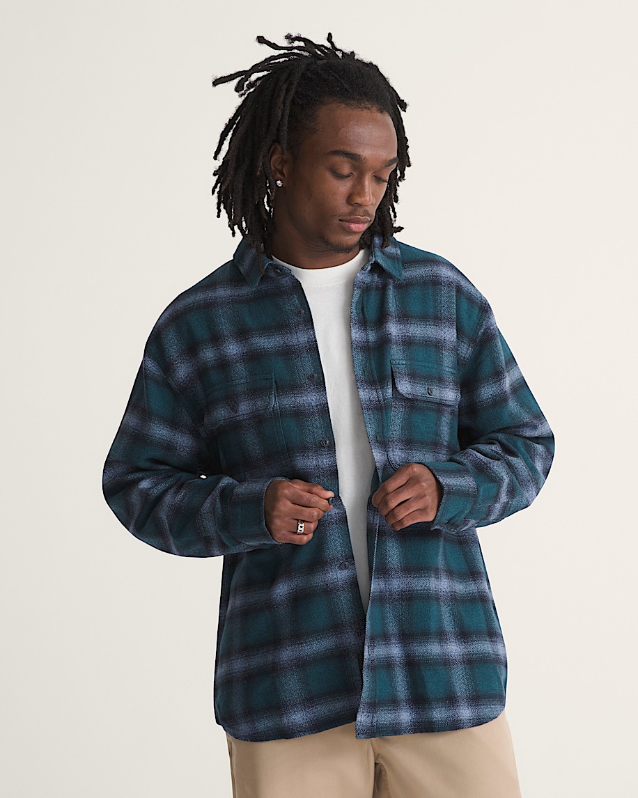 Lawson Plaid Flannel Shirt VANS Ocean Teal Blue ALT2