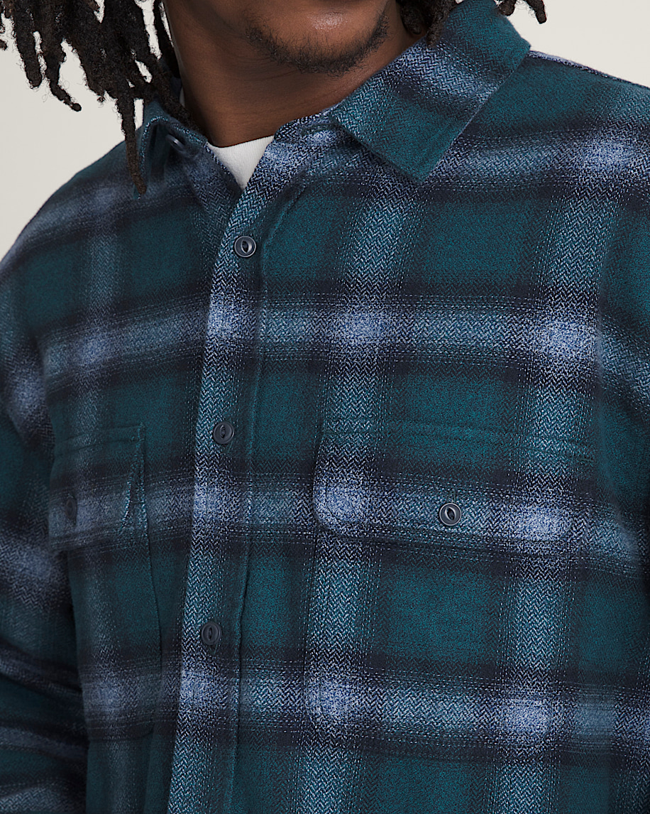 Lawson Plaid Flannel Shirt VANS Ocean Teal Blue ALT4