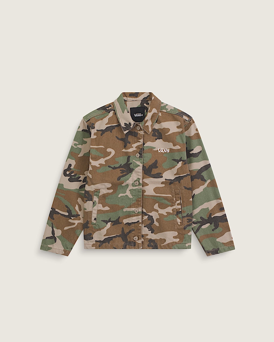 Kids Fullerton Denim Jacket VANS Camo Green  Aluminum Grey HERO
