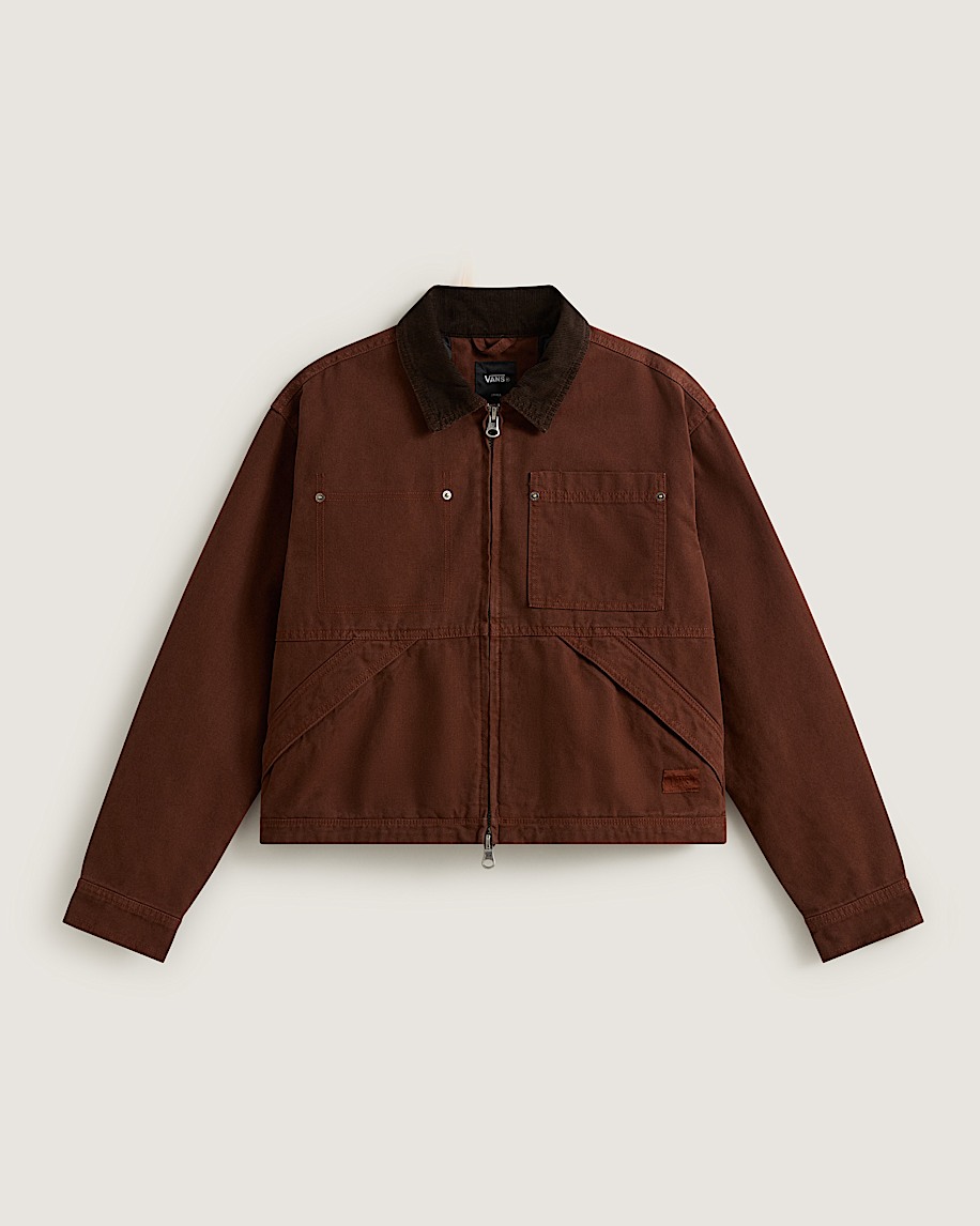 Nicola Cropped Chore Canvas Jacket VANS Brown Earth HERO