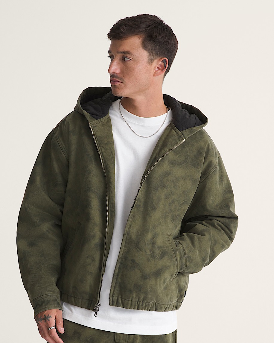 Rez Cropped Denim Jacket VANS Mossy Olive Green  Obsidian Fern Green ALT2