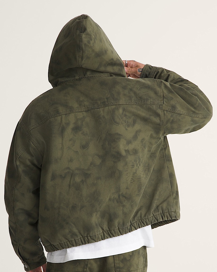 Rez Cropped Denim Jacket VANS Mossy Olive Green  Obsidian Fern Green ALT3