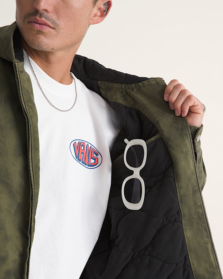 Rez Cropped Denim Jacket VANS Mossy Olive Green  Obsidian Fern Green ALT6