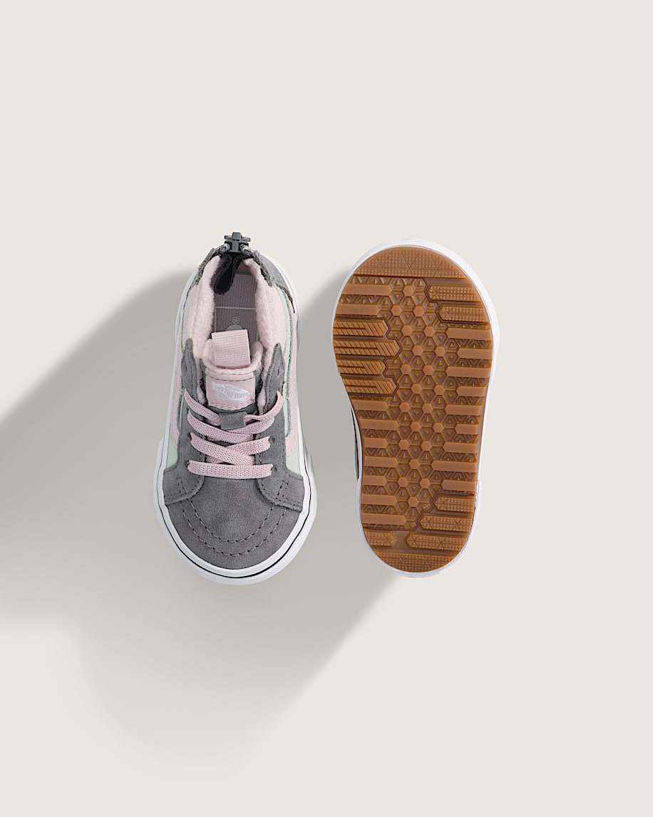 Toddler Sk8Hi Zip Insulated Shoe VANS Pewter Beige  Dusty Mint Green ALT2
