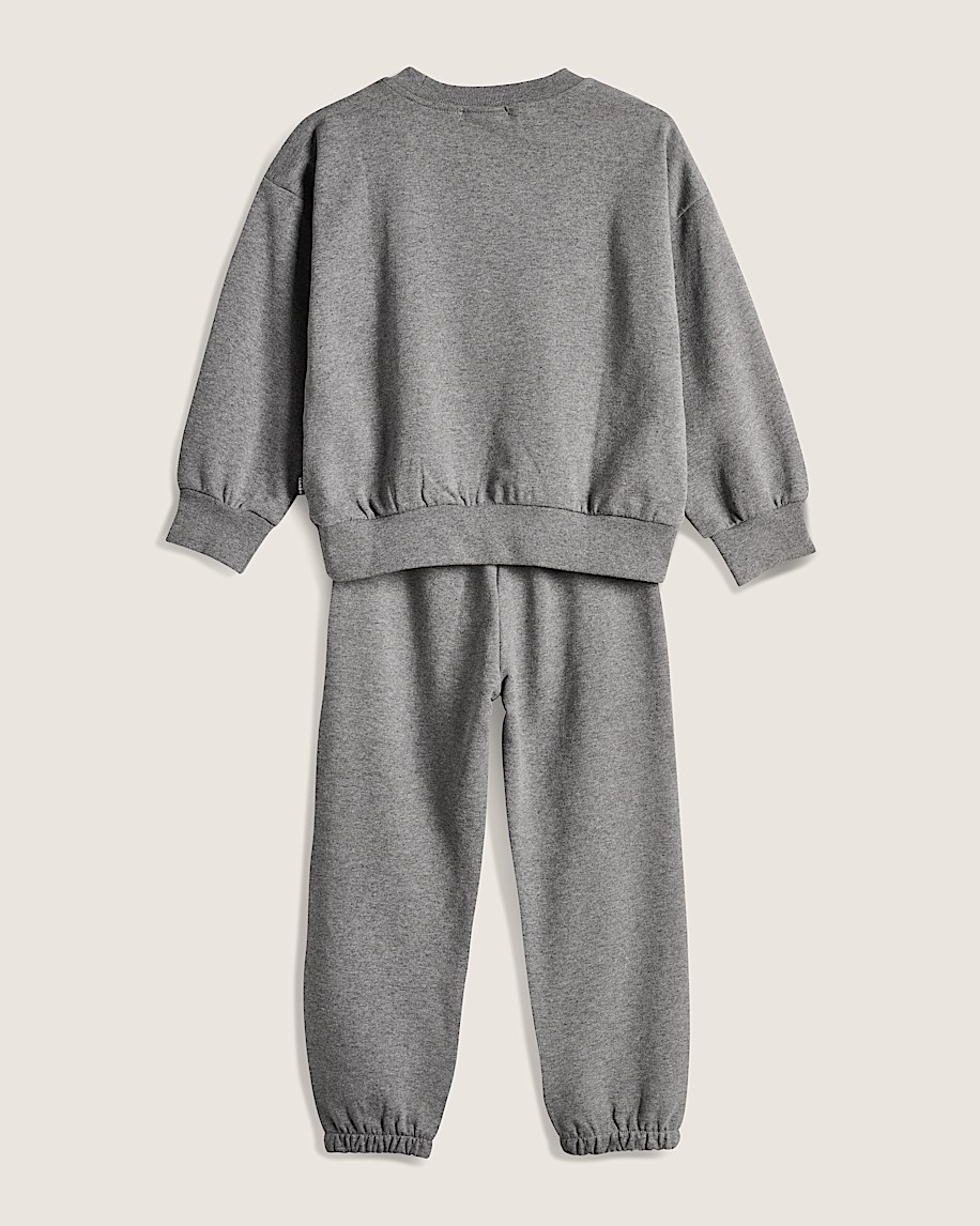 Little Kids Double Standard Crew Sweatshirt VANS Cement Heather Grey ALT1