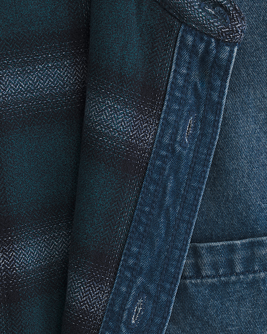 McGill Flannel Lined Long Sleeve Shacket VANS Light Vintage Wash Blue ALT5