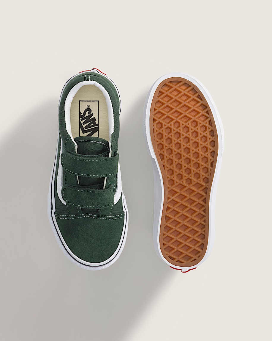 Little Kids Old Skool V Shoe VANS Oil Green ALT2