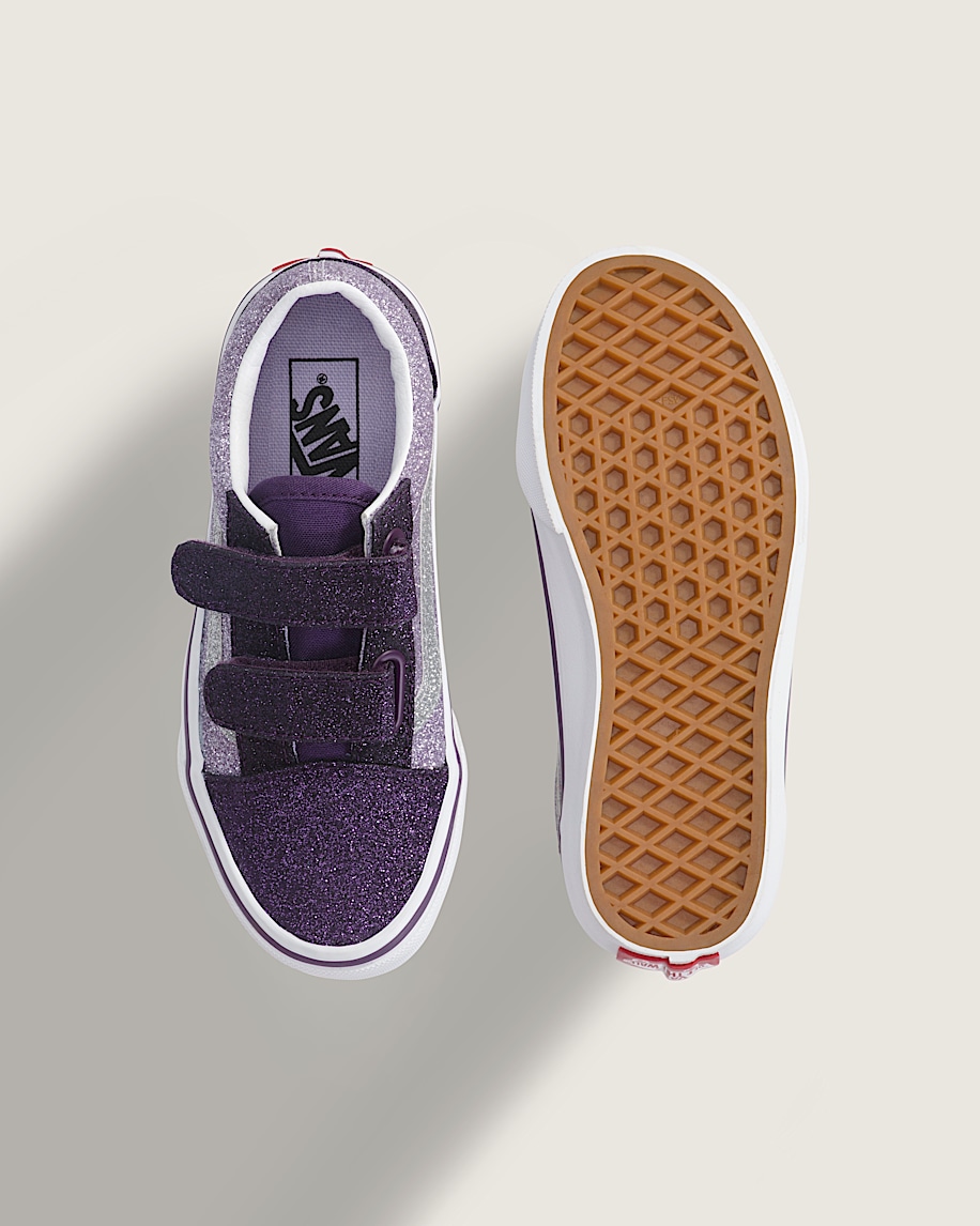 Little Kids Old Skool V Shoe VANS Glitter Purple ALT2