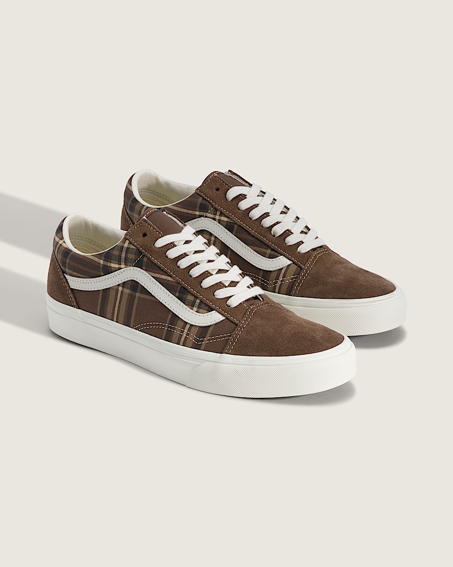 Old Skool Shoe VANS Plaid Vintage Cocoa Brown ALT1