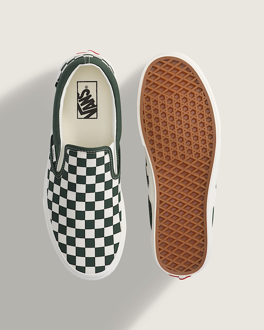 Classic SlipOn Shoe VANS Checkerboard Oil Green ALT2