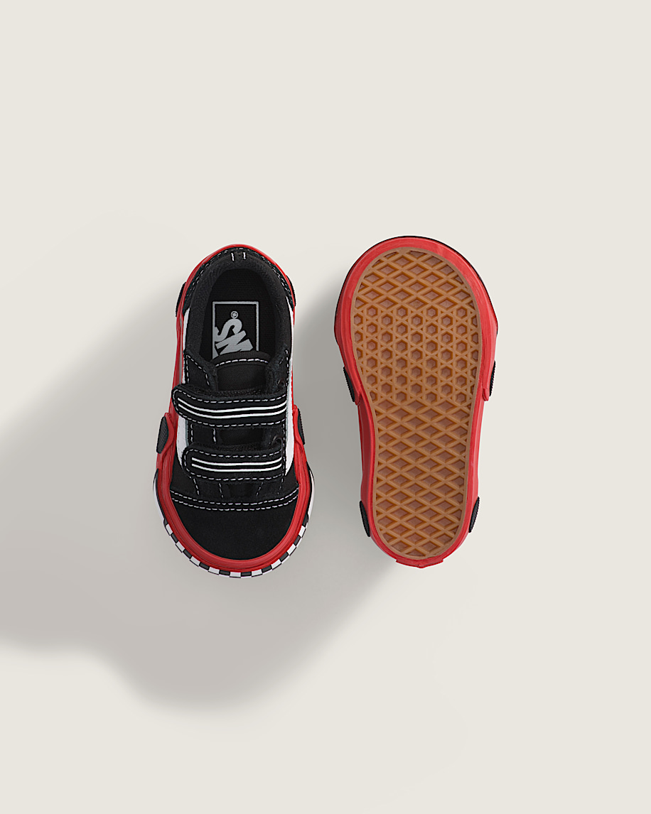 Toddler Old Skool V Shoe VANS Black  Red ALT2