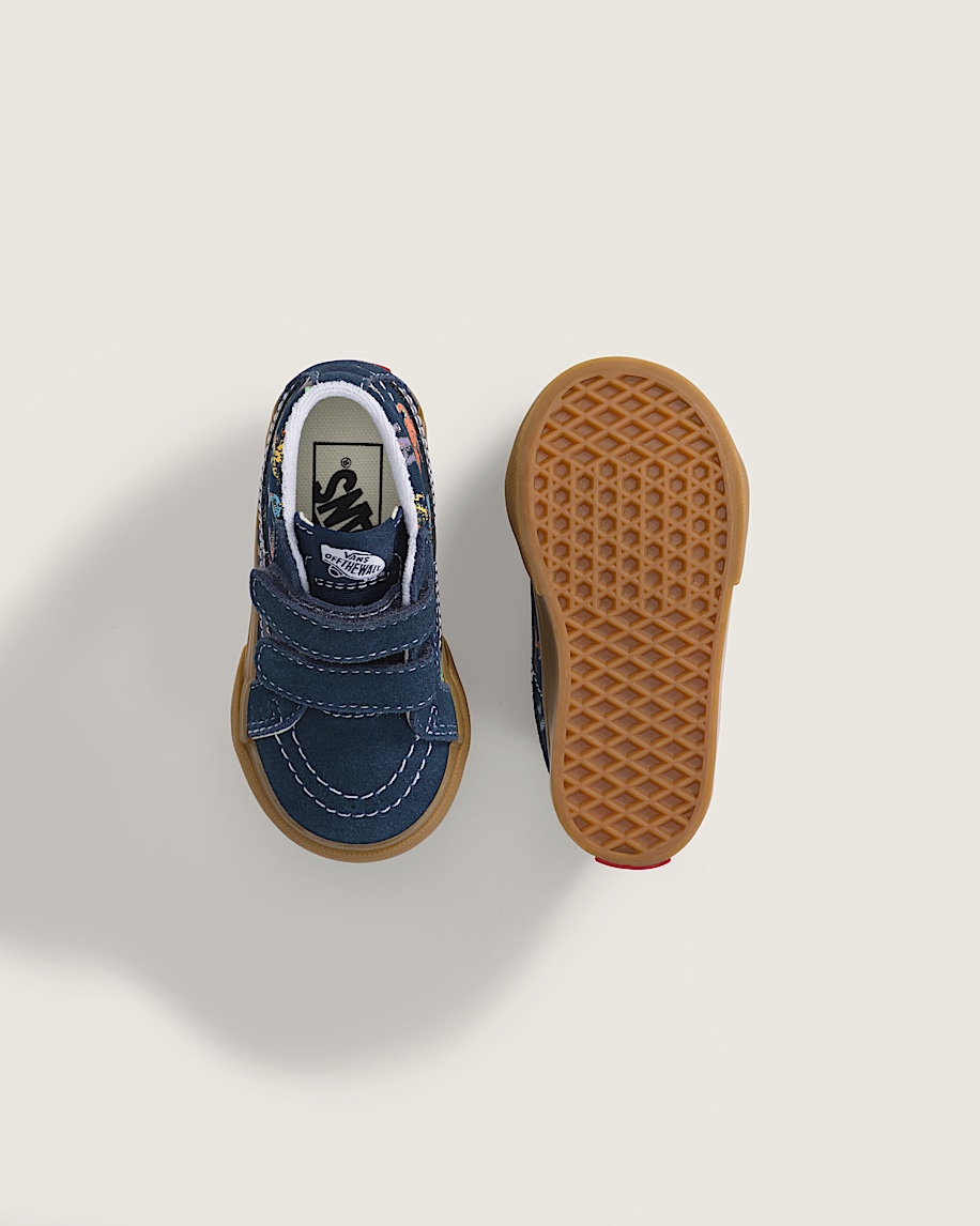 Toddler Sk8Mid V Shoe VANS GlowintheDark Navy Blue ALT2