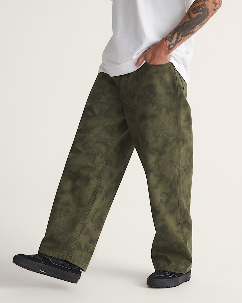 Check5 Baggy Printed Denim Pant VANS Mossy Olive Green  Obsidian Fern Green ALT5